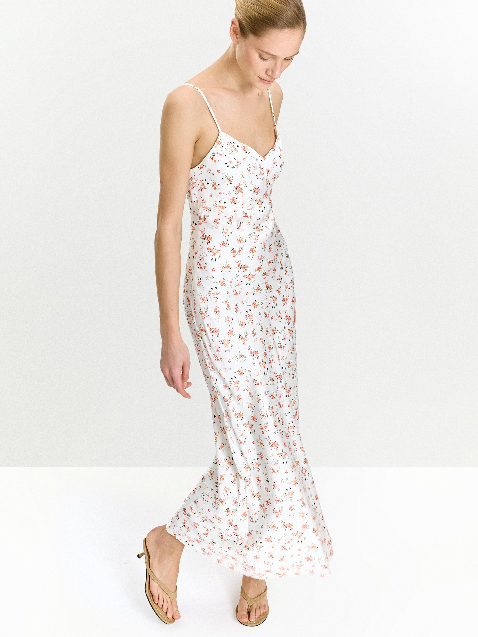 Платье макси с цветочным принтом из 100% японской вискозы